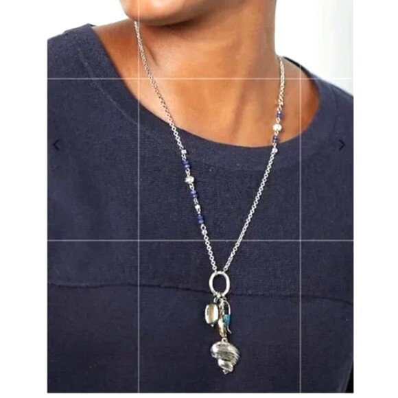 J. Jill Charm Necklace Rising Tides Convertible Turtle Fish Shell Abalone Jade - Picture 11 of 13